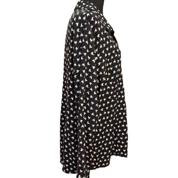 Cloth & Portrait Top XXL Womens Button Up Chicken Novelty Print Farmcore Office - Picture 6 of 8